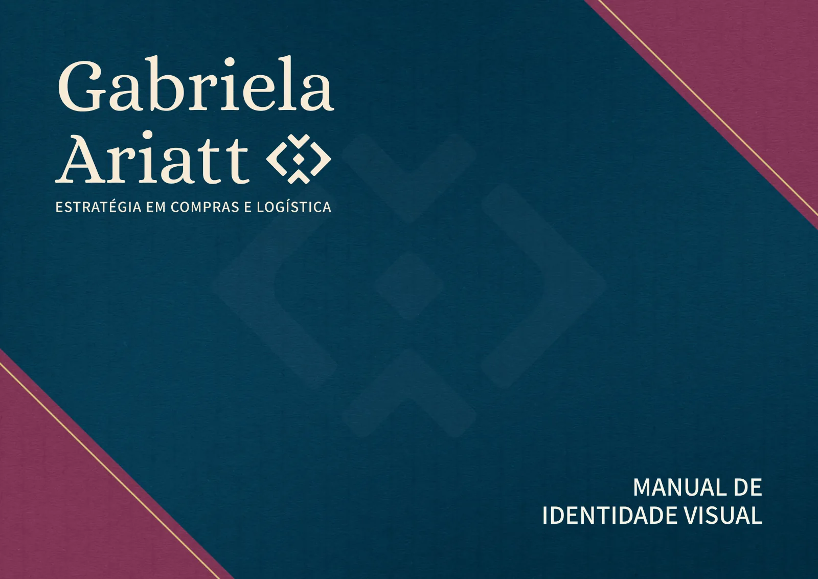 Capa do manual de identidade visual de Gabriela Ariatt