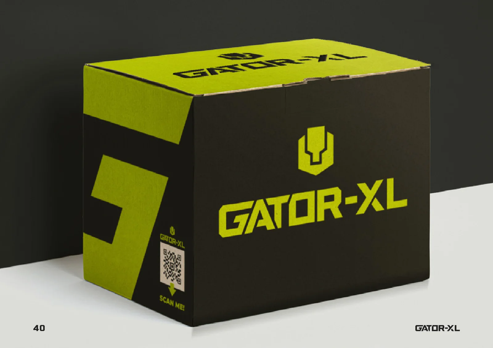 Caixa de papelão com a marca Gator-XL