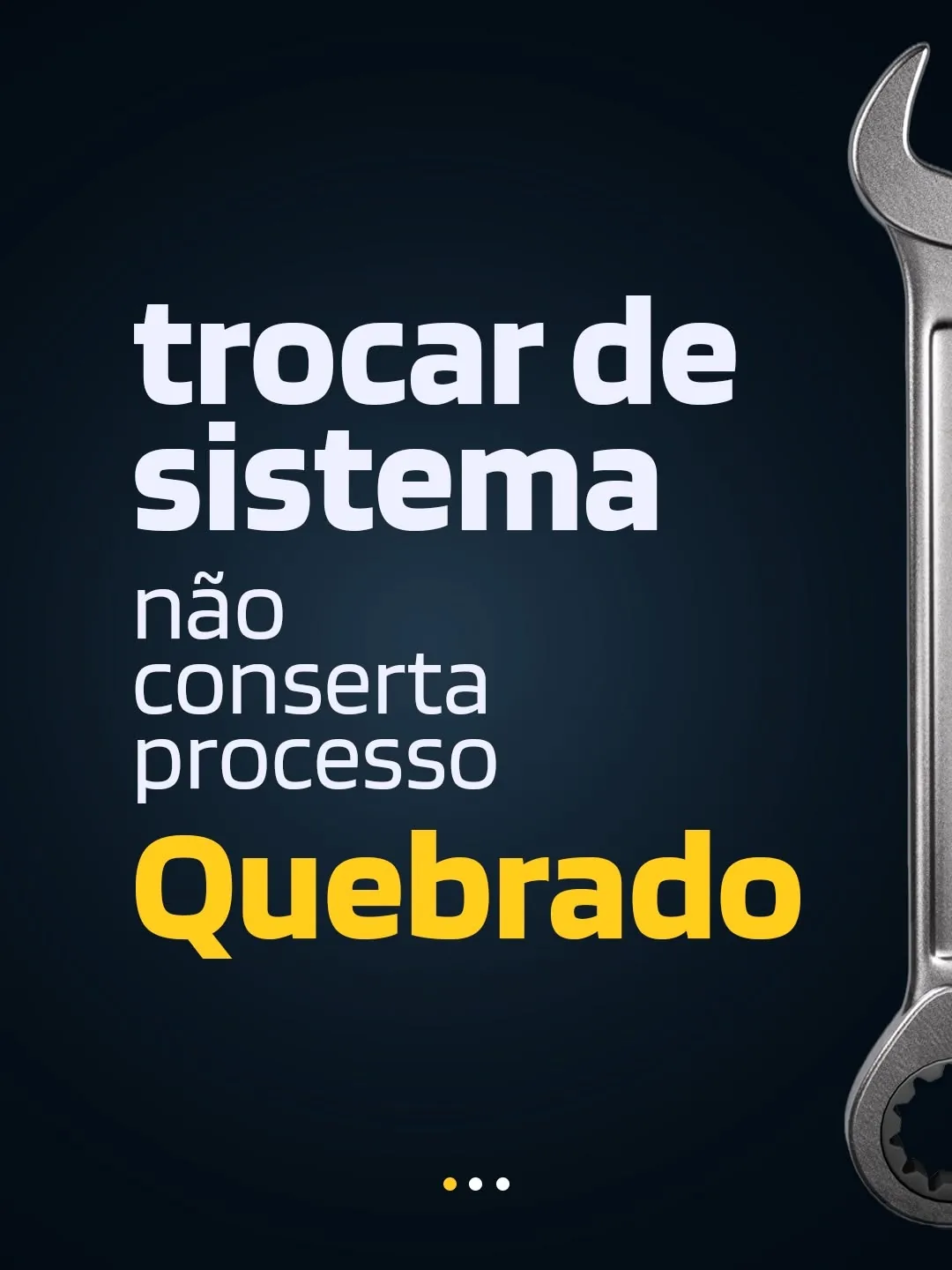 Capa do carrossel “Trocar de sistema não conserta processo quebrado”, publicado no Instagram de InnoForge Tech