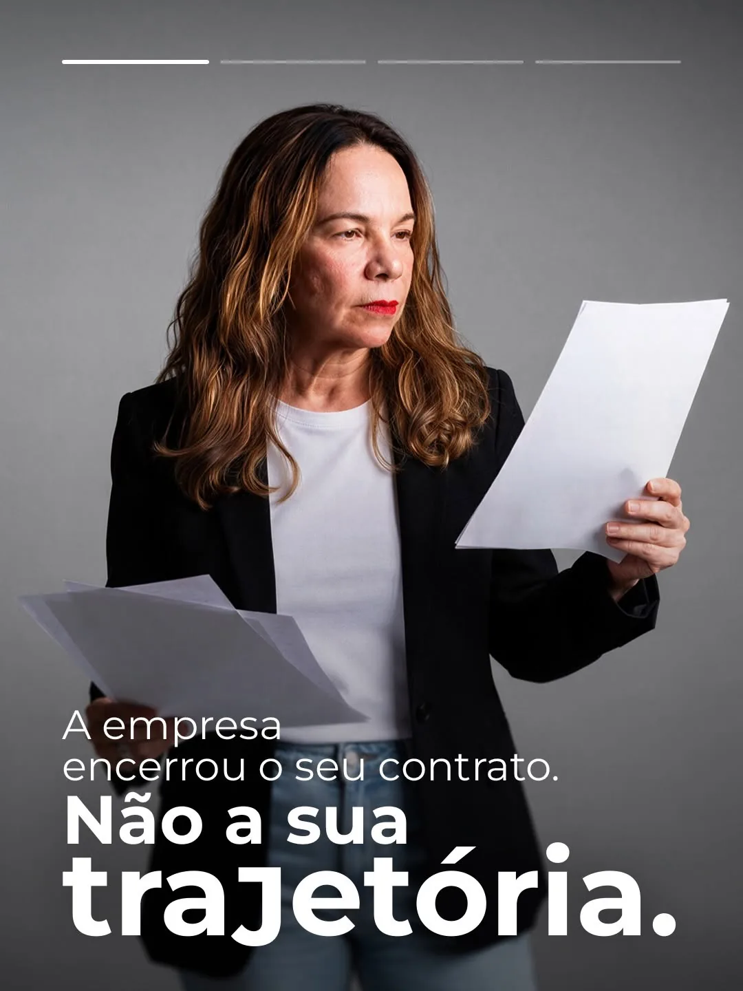 Capa do carrossel “A empresa encerrou o seu contrato. Não a sua trajetória.”, publicado no Instagram de Jane Souza
