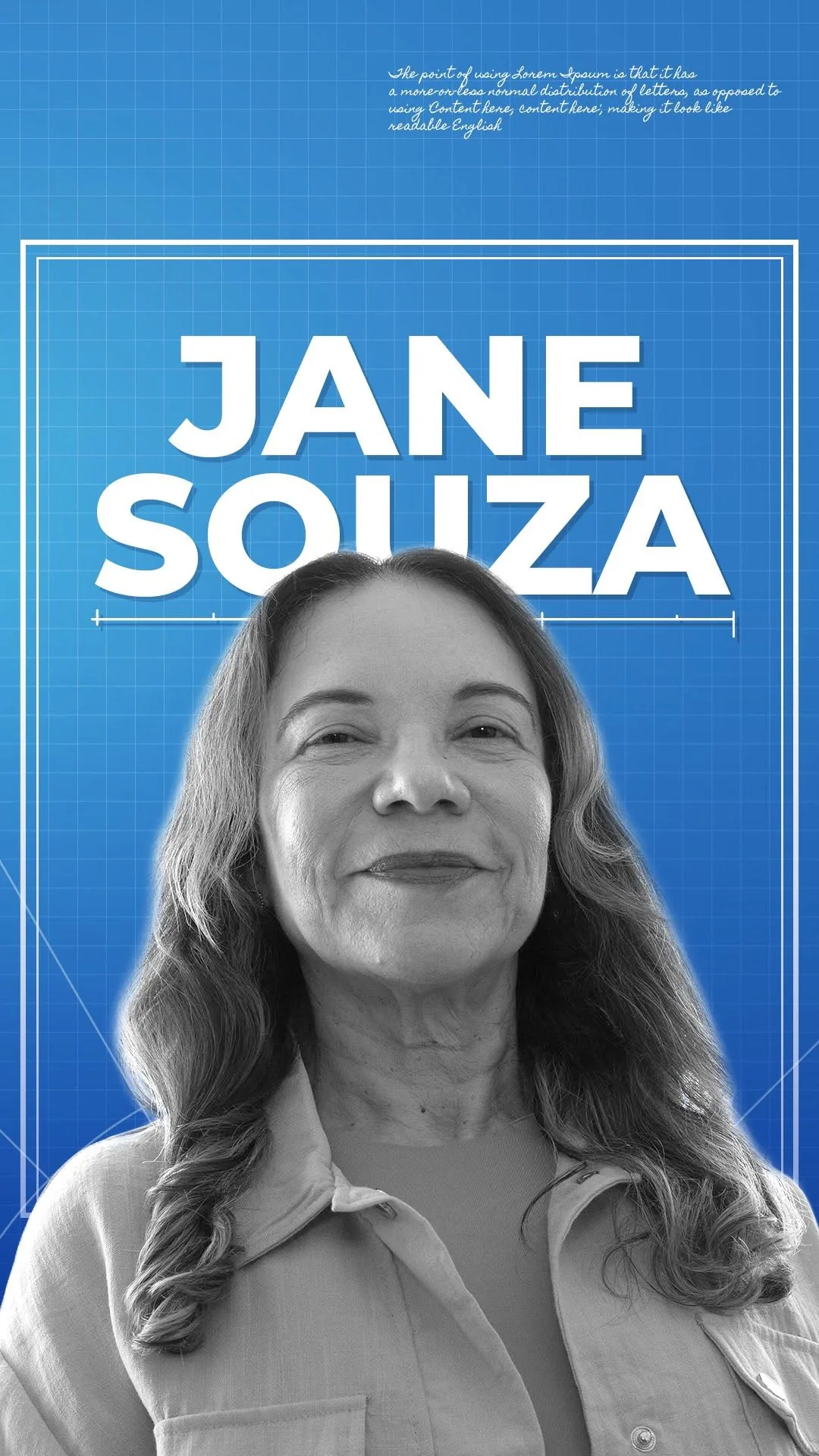 Capa do reel “Apresentação de Jane Souza”, editado pela Grafando para o Instagram de Jane Souza