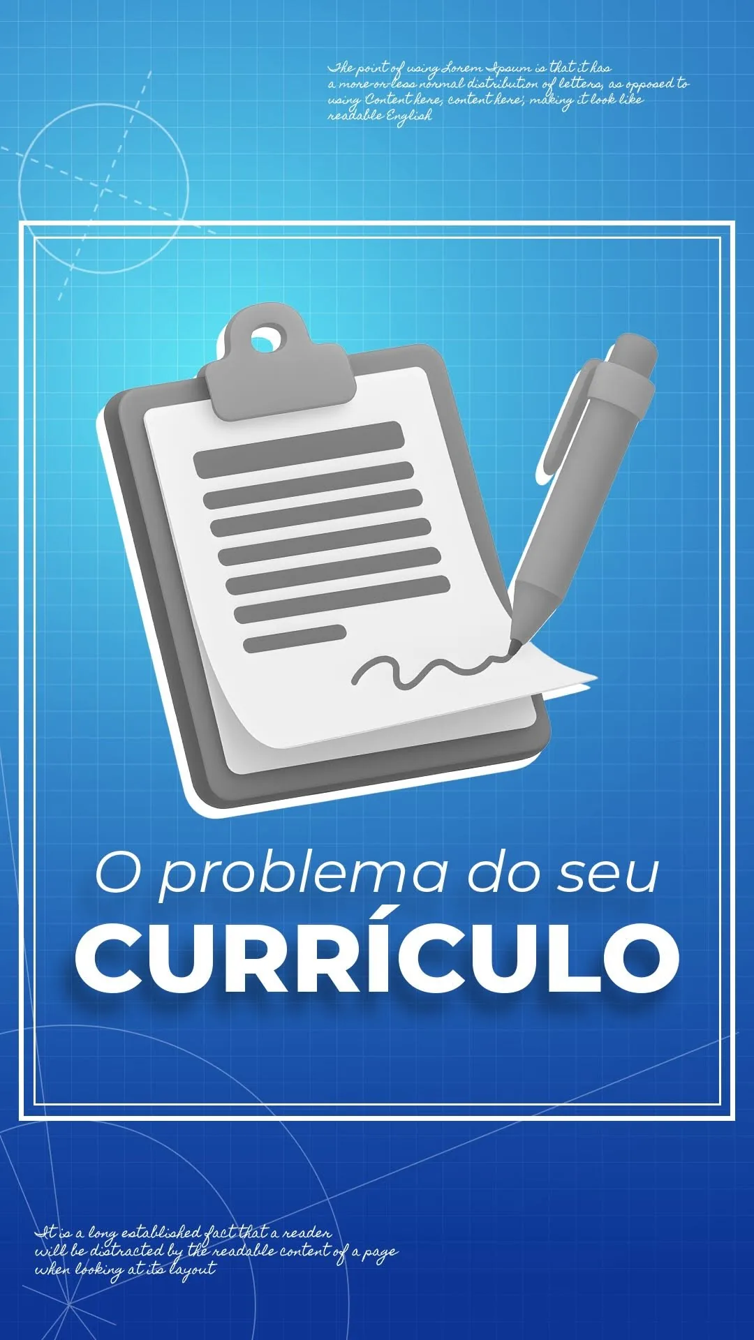 Capa do reel “O problema do seu currículo”, editado pela Grafando para o Instagram de Jane Souza