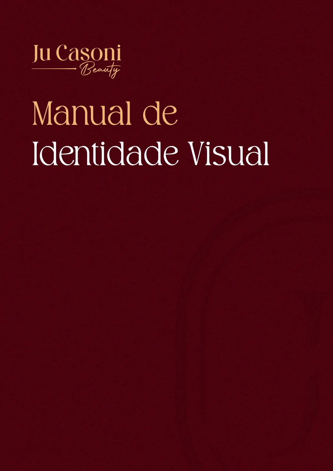 Capa do manual de identidade visual da Ju Casoni Beauty