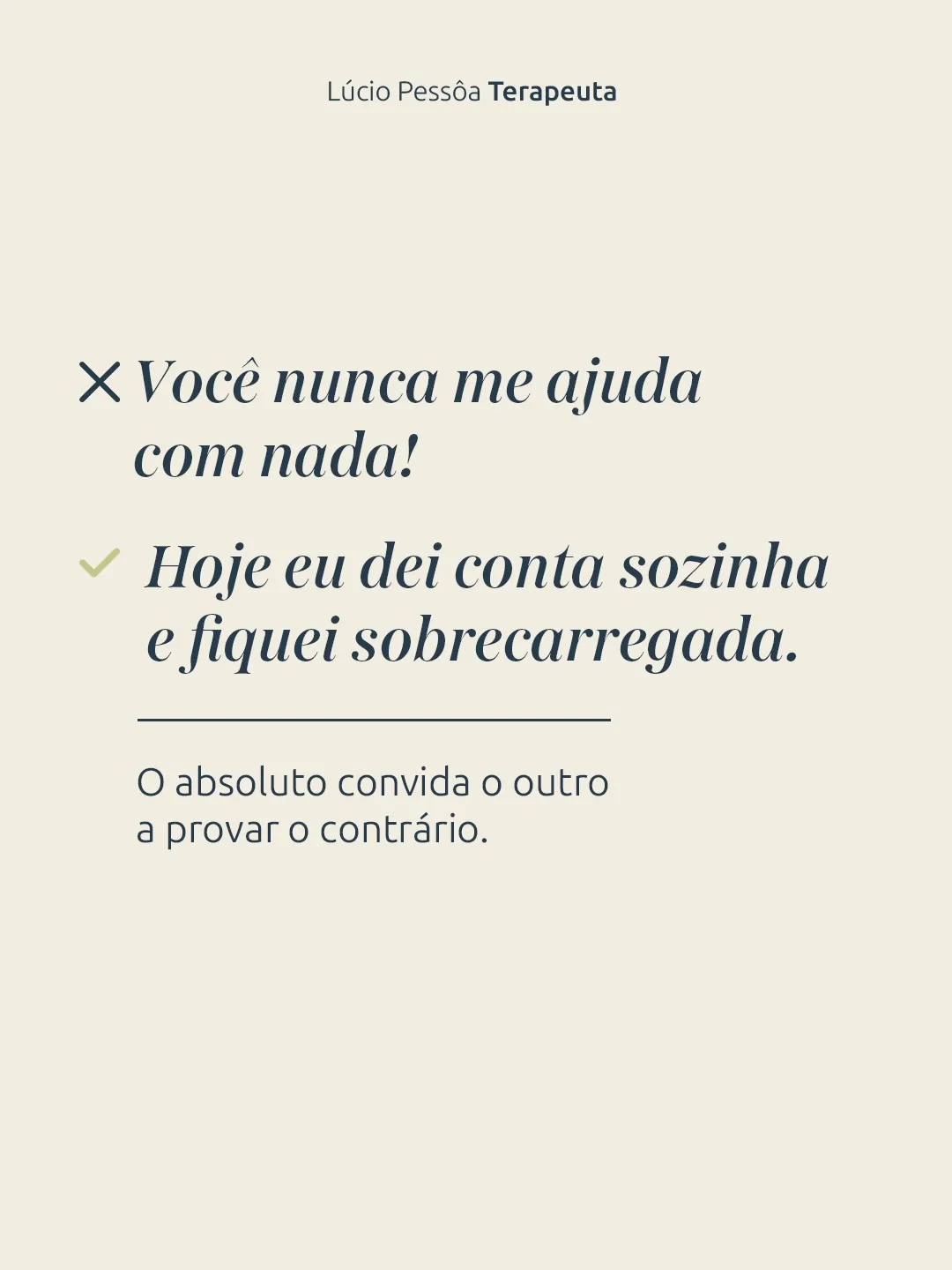 Slide 2 de 7 do carrossel “Tem frase que sai como pedido e chega como ataque”, publicado no Instagram de Lúcio Pessôa