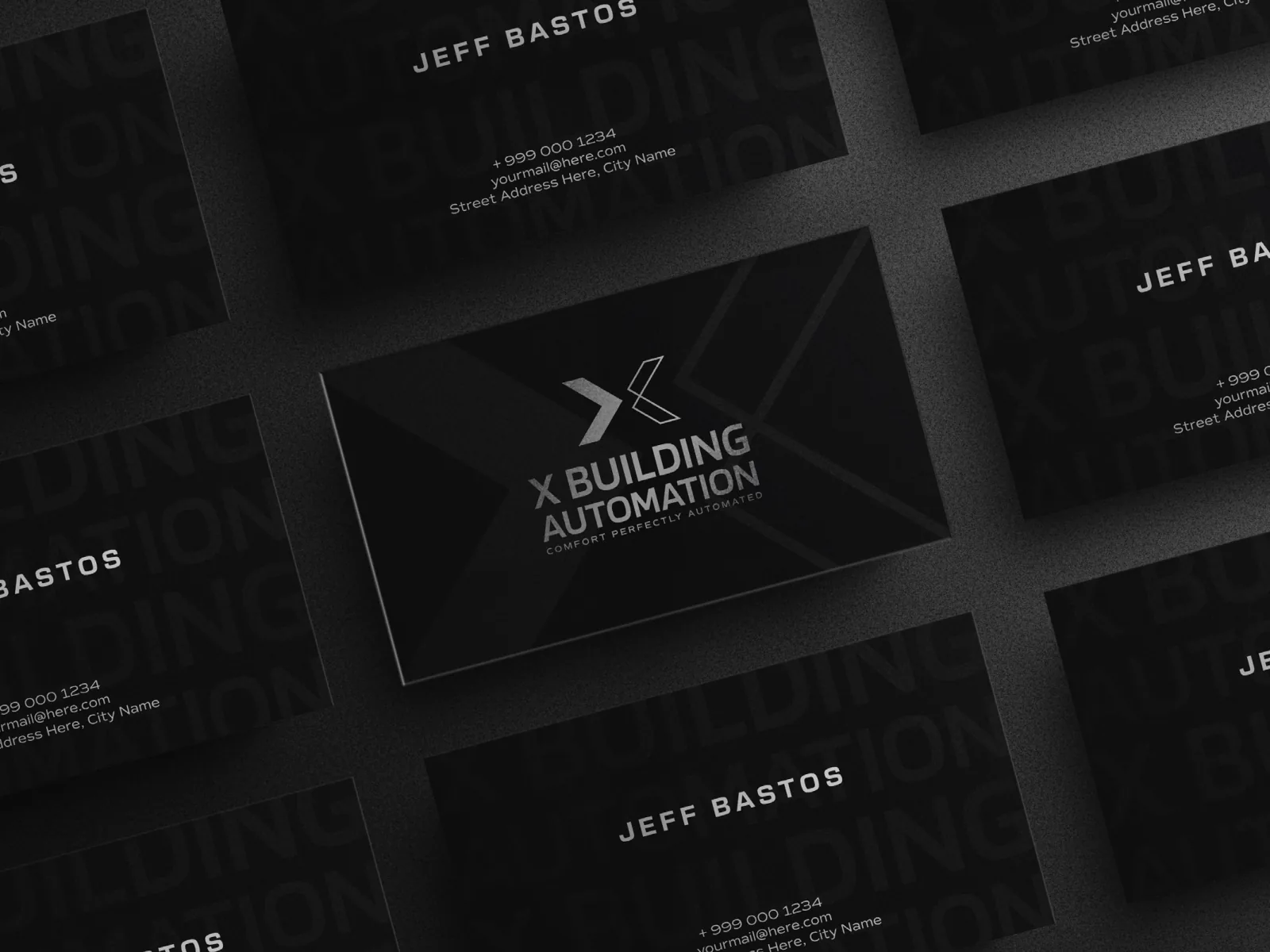 Manual de identidade visual da X-Building Automation: cartões de visita
