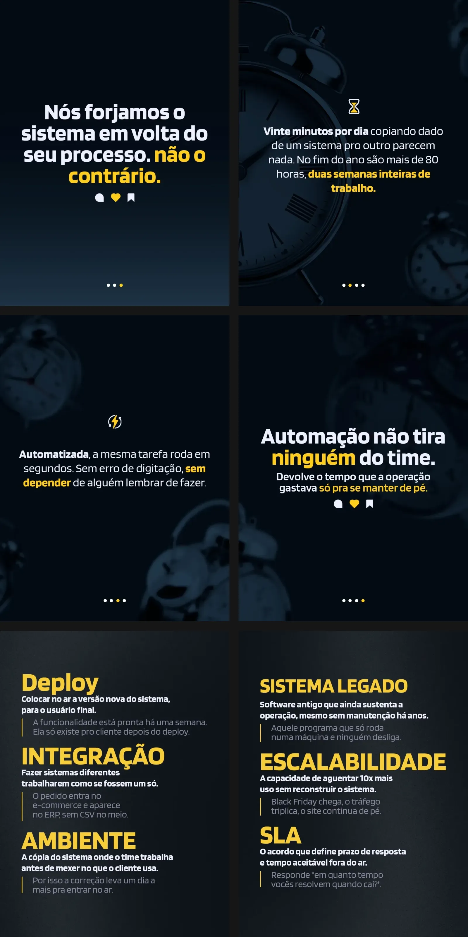 Posts criados pela Grafando para o Instagram de InnoForge Tech