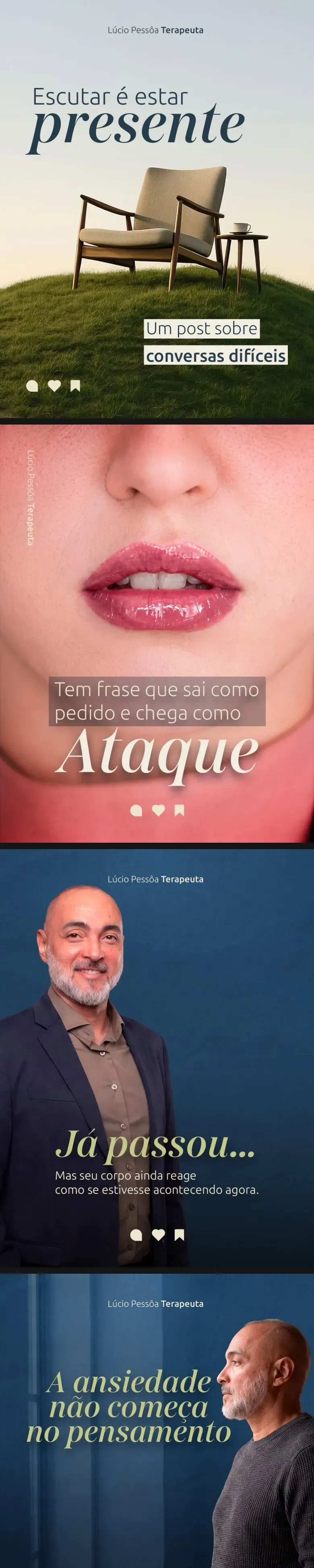 Posts criados pela Grafando para o Instagram de Lúcio Pessôa