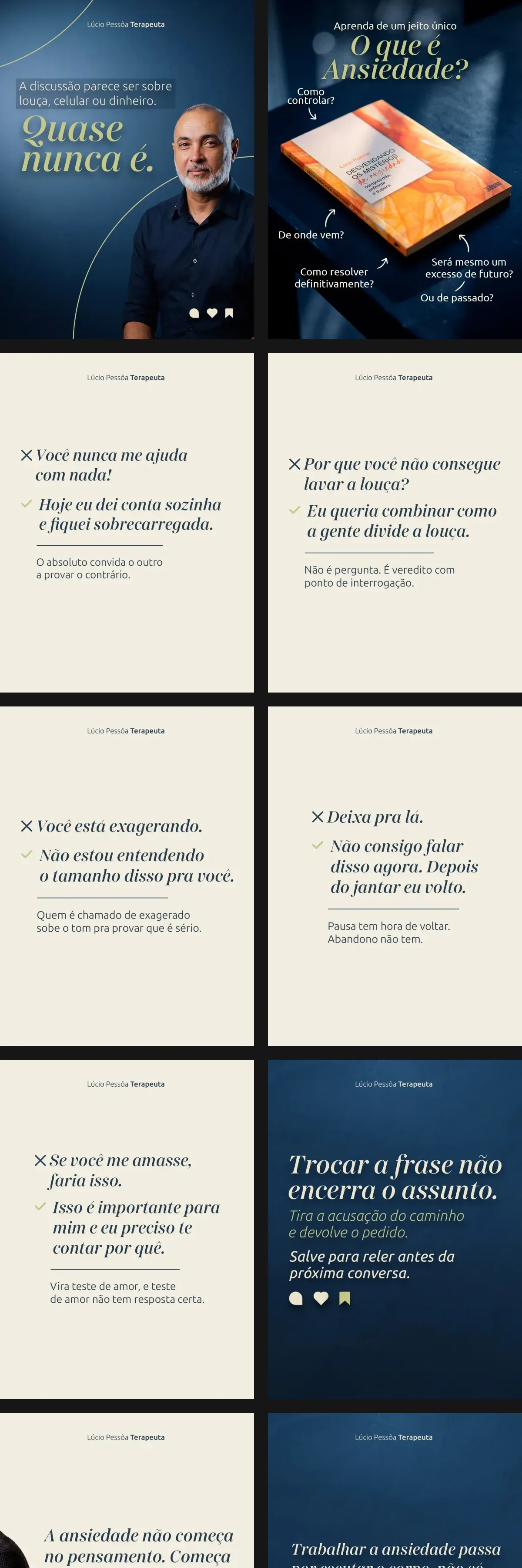 Posts criados pela Grafando para o Instagram de Lúcio Pessôa