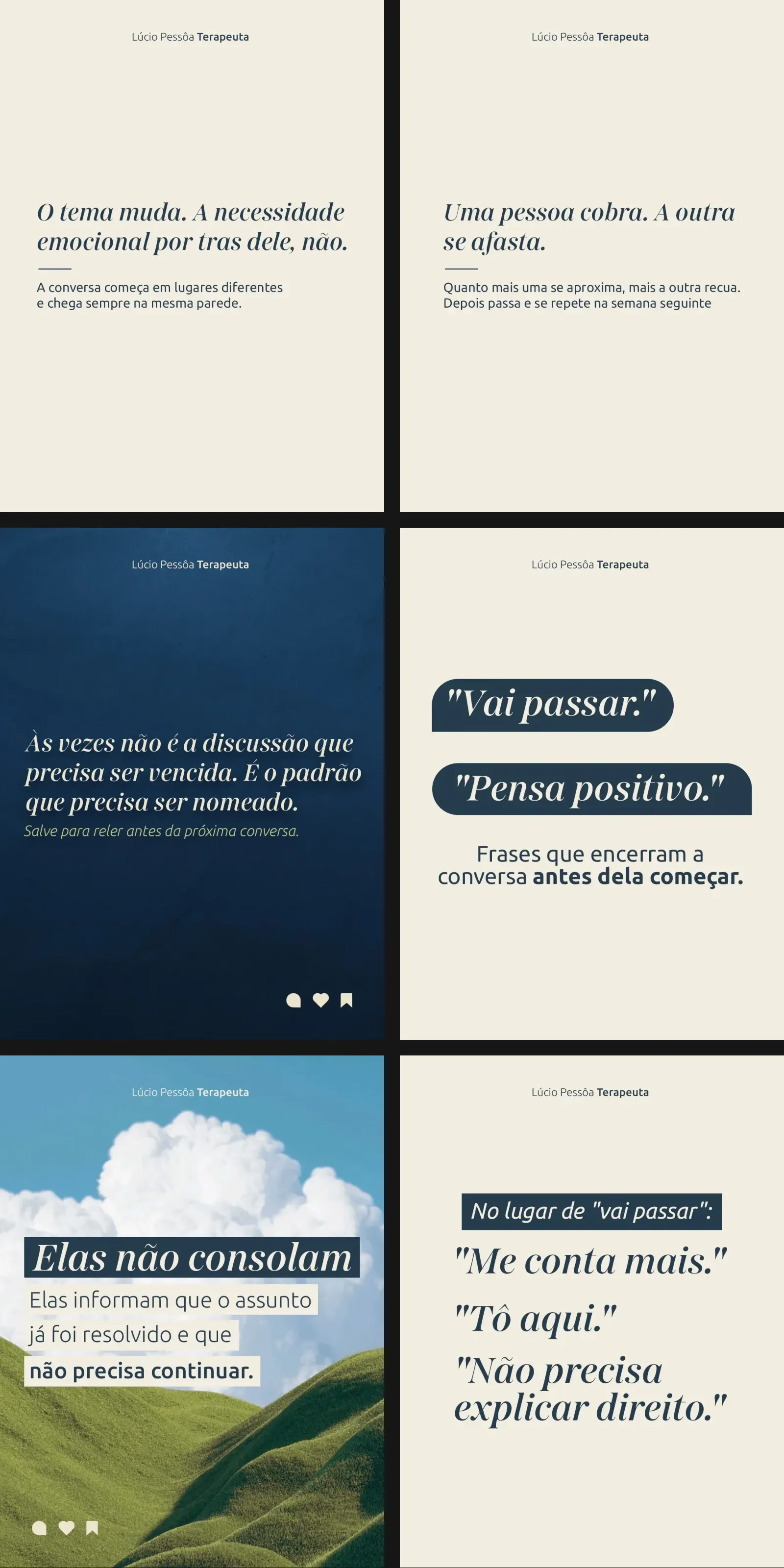 Posts criados pela Grafando para o Instagram de Lúcio Pessôa