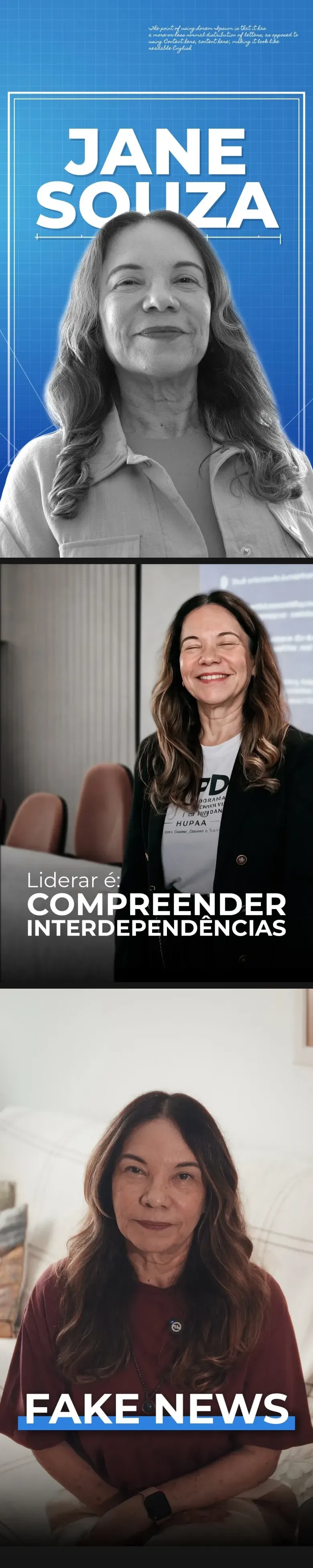 Capas de reels editados pela Grafando e posts do Instagram de Jane Souza