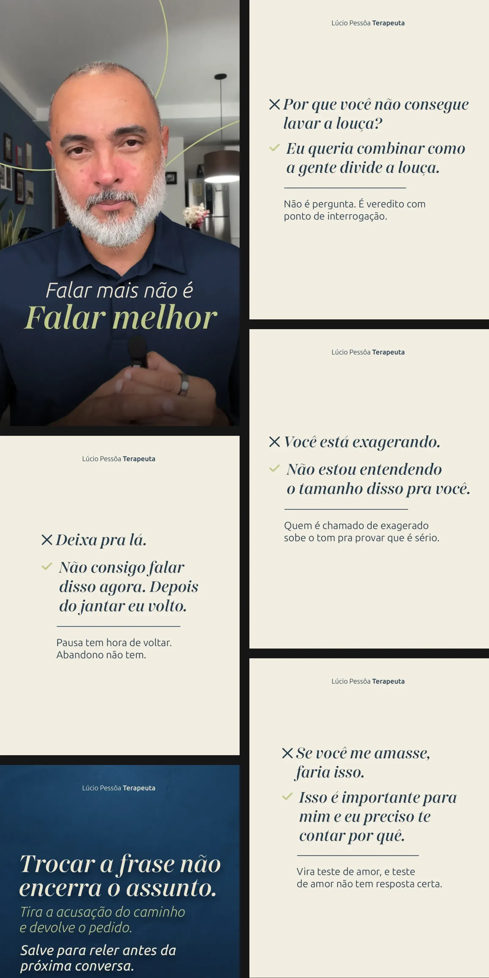 Capas de reels editados pela Grafando e posts do Instagram de Lúcio Pessôa