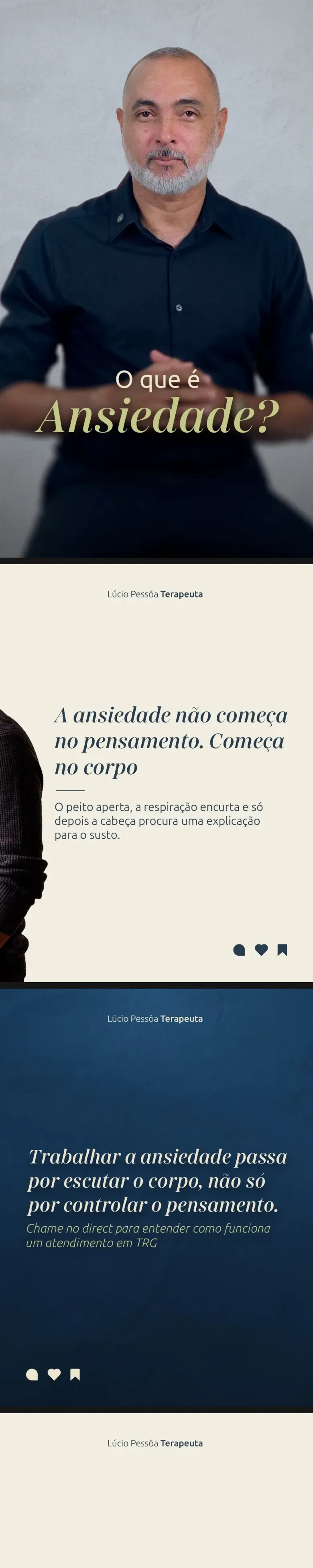 Capas de reels editados pela Grafando e posts do Instagram de Lúcio Pessôa